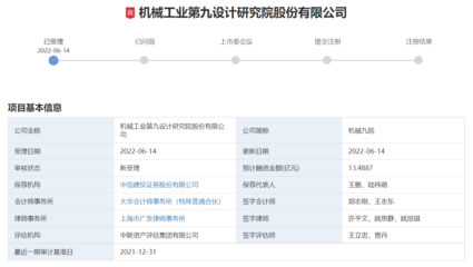 機(jī)械九院擬IPO 研發(fā)投入過億，信息技術(shù)咨詢服務(wù)引領(lǐng)創(chuàng)新